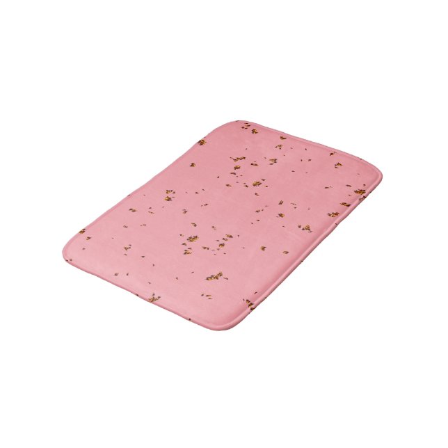 Fire Sparks Overlay Your Photo Blush Pink Bath Mat (Angled)