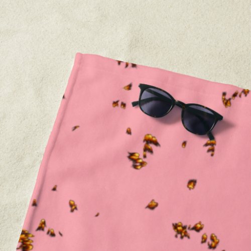 Fire Sparks Overlay Your Photo Blush Pink Beach Towel