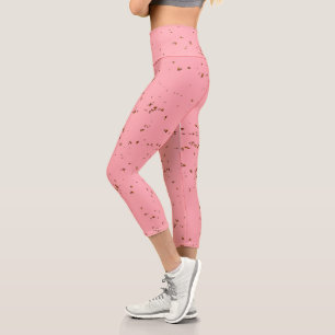 Fire Sparks Overlay Your Photo Blush Pink Capri Leggings