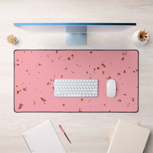 Fire Sparks Overlay Your Photo Blush Pink Desk Mat