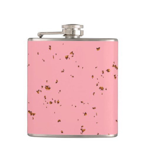 Fire Sparks Overlay Your Photo Blush Pink Flask