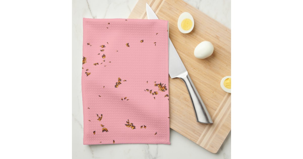 Fire Sparks Overlay Your Photo Blush Pink Kitchen Towel Zazzle