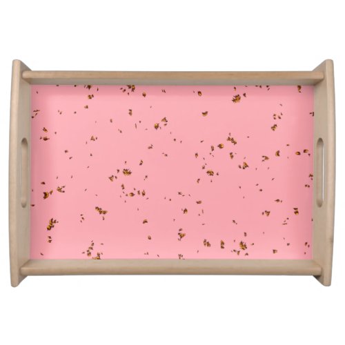 Fire Sparks Overlay Your Photo Blush Pink Serving Tray