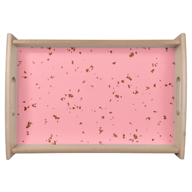 Fire Sparks Overlay Your Photo Blush Pink Serving Tray (Front)