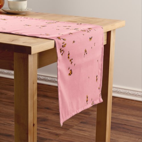 Fire Sparks Overlay Your Photo Blush Pink Short Table Runner
