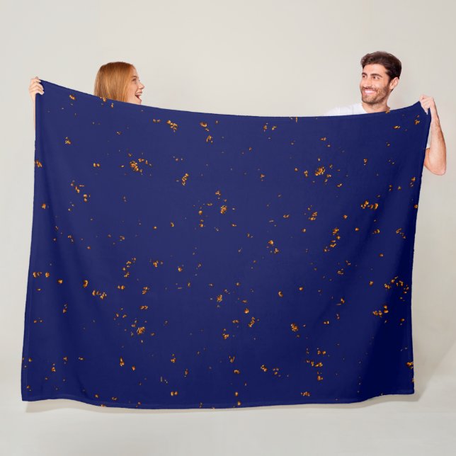 Fire Sparks Overlay Your Photo Bonfire Ashes Blue Fleece Blanket (In Situ)