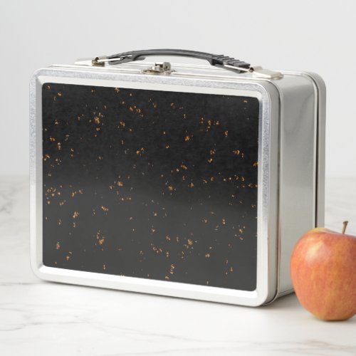 Fire Sparks Overlay Your Photo Burning Ashes Black Metal Lunch Box