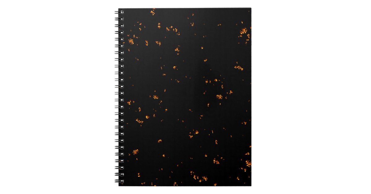 Fire Sparks Overlay Your Photo Burning Ashes Black Notebook | Zazzle