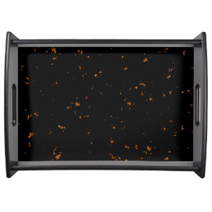 Fire Sparks Overlay Your Photo Burning Ashes Black Serving Tray