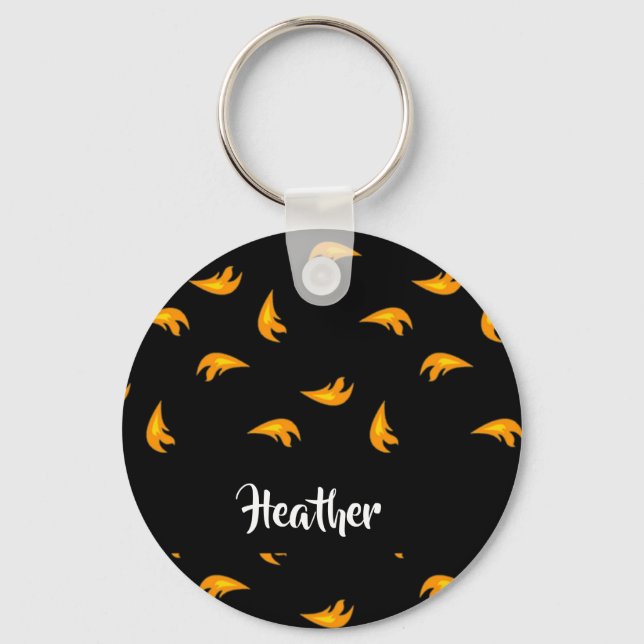 Fire sparks pattern keychain (Front)