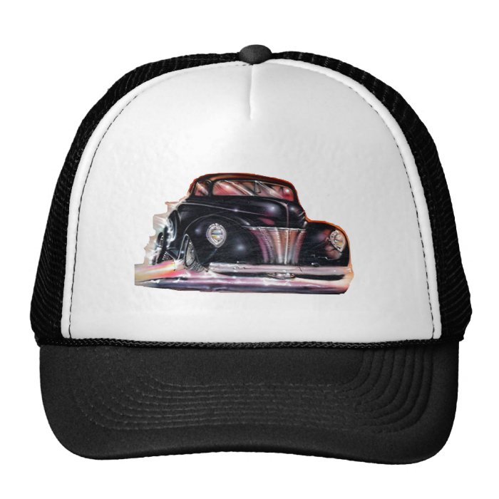 Fire spewing hot rod tee shirts mesh hats