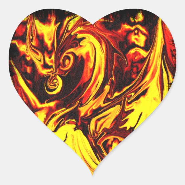 Fire Spirit Heart Sticker (Front)