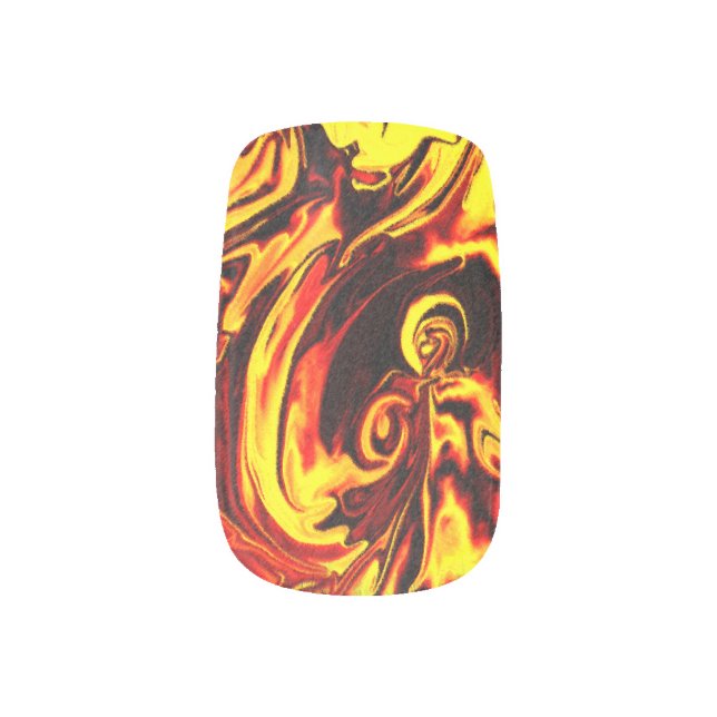 Fire Spirit Minx Nail Art (Right Thumb)