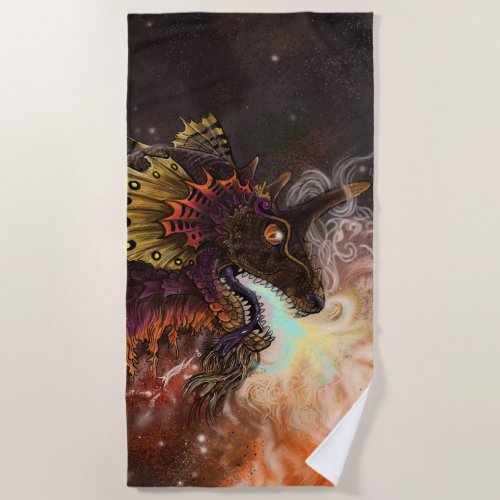 Fire Spitter Dragon Beach Towel