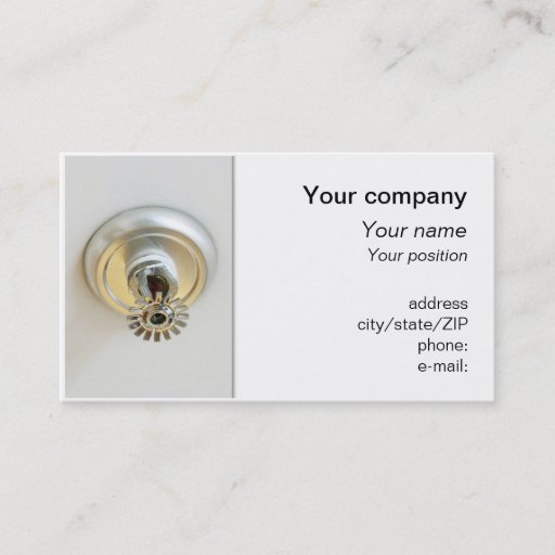 Customizable "Fire sprinkler" business card