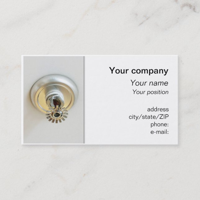 "Fire sprinkler" business card (Front)