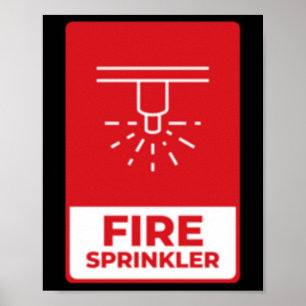Fire Sprinkler Sticker Poster