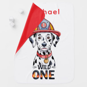 Fire Station Dalmatian Dog Wild One Baby Blanket