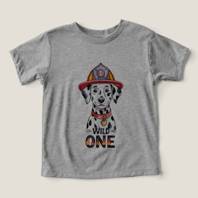 Fire Station Dalmatian Dog Wild One Toddler T-shirt (Design Front)