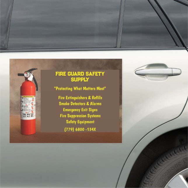 Fire Supply Store Fire Extinguisher Firefighter Car Magnet (In Situ)