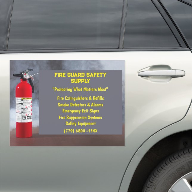 Fire Supply Store Fire Extinguisher Firefighter  Car Magnet (In Situ)