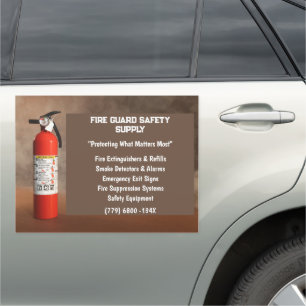 Fire Supply Store Fire Extinguisher Firefighter Car Magnet