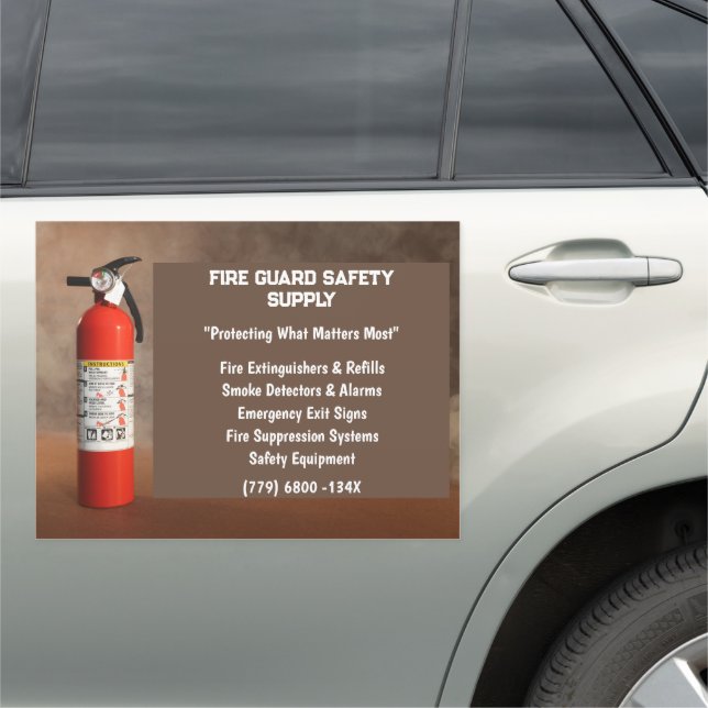 Fire Supply Store Fire Extinguisher Firefighter Car Magnet (In Situ)