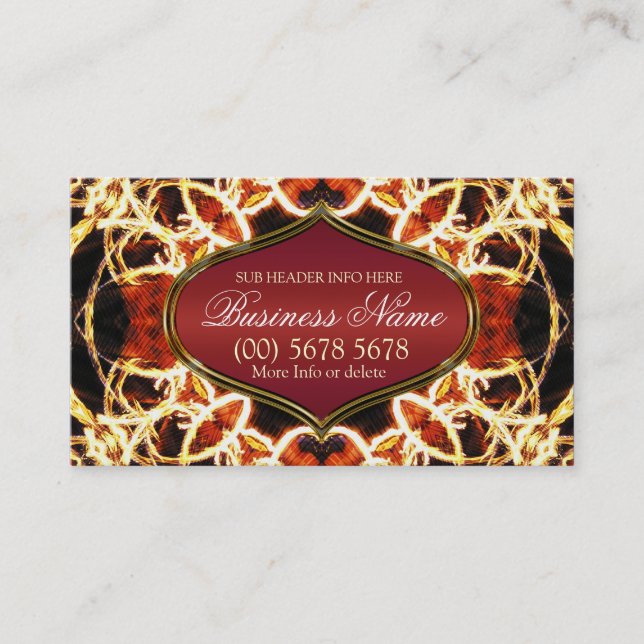 Fire Swirls Geometric Art Business Card (Front)