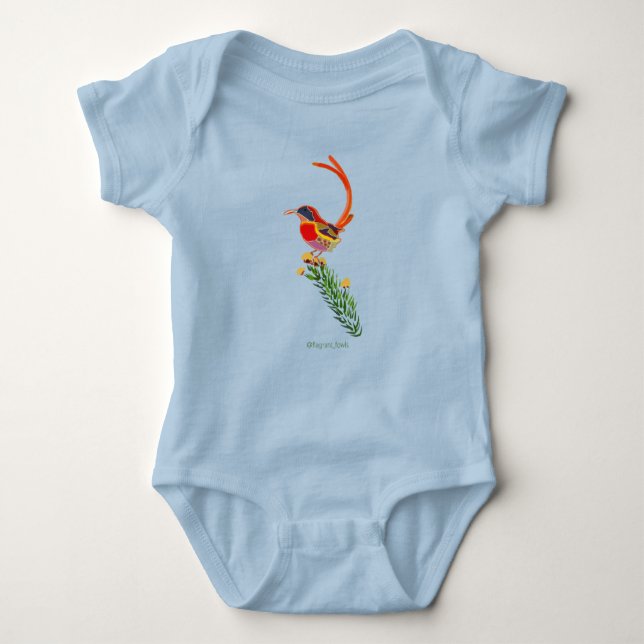 Fire-Tailed Sunbird Baby Bodysuit (Front)
