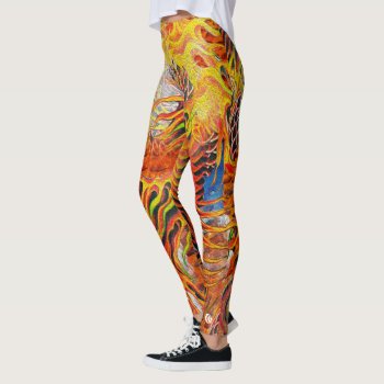 Fire Tiger Koi Leggings by AlignBoutique at Zazzle