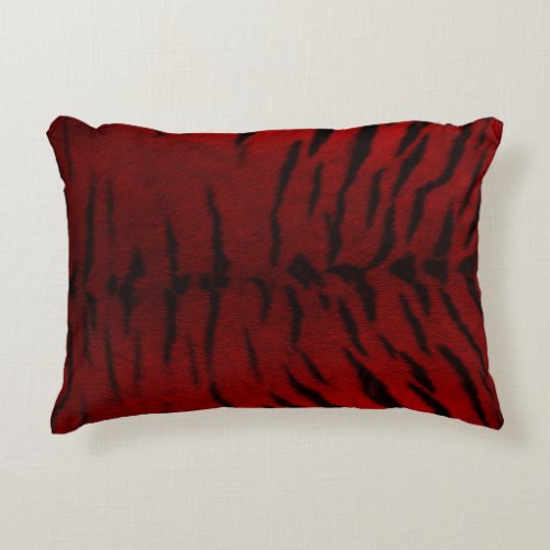 Fire Tiger Skin Print Accent Pillow