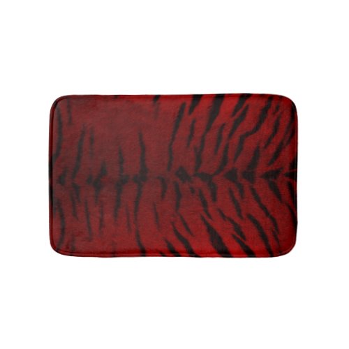 Fire Tiger Skin Print Bath Mat