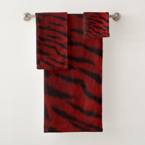 Fire Tiger Skin Print Bath Towel Set