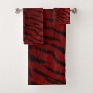Fire Tiger Skin Print Bath Towel Set