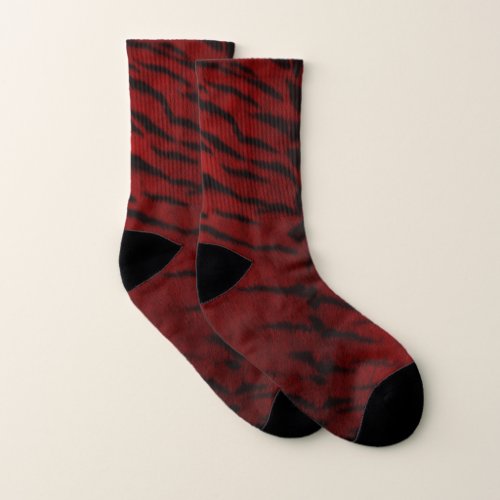 Fire Tiger Skin Print Socks