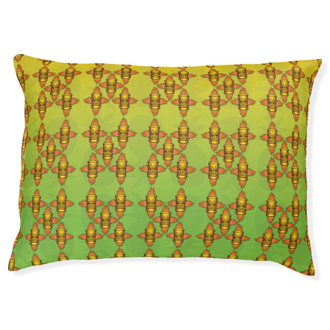 Fire Tiki Pineapple Pattern Pet Bed (Front)