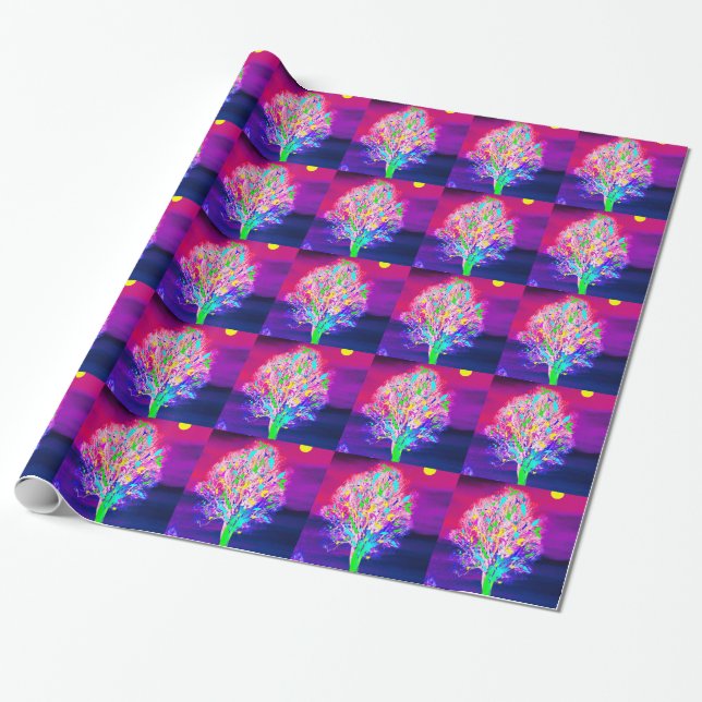 Fire Tree Wrapping Paper (Unrolled)