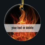 Fire Triangle Ceramic Ornament<br><div class="desc">Abstract design with flames going from red to orange to yellow.</div>