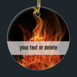 Fire Triangle Ceramic Ornament<br><div class="desc">Abstract design with flames going from red to orange to yellow.</div>