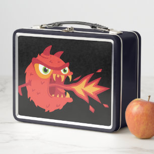 fire troll metal lunch box