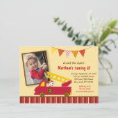 Fire Truck 1st Birthday Invitation (Standing Front)
