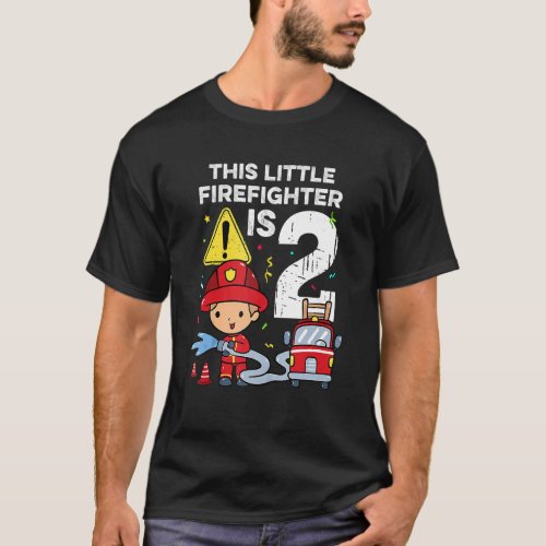 Fire Truck 2 Year Old Boys Firefighter Toddler 2nd T_Shirt