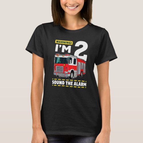 Fire Truck 2 Year Old Firefighter 2nd Birthday Boy T_Shirt