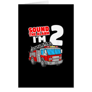 Fire Truck 2 Year Old Firefighter 2nd Birthday Card