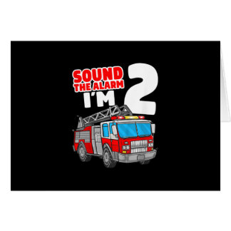 Fire Truck 2 Year Old Firefighter 2nd Birthday Cards