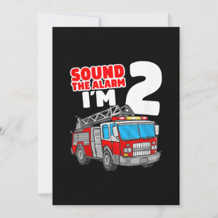 Fire Truck 2 Year Old Firefighter 2nd Birthday Holiday Card