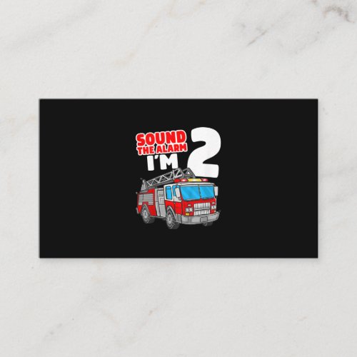 Fire Truck 2 Year Old Firefighter 2nd Birthday Loyalty Card