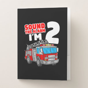 Fire Truck 2 Year Old Firefighter 2nd Birthday Pocket Folder
