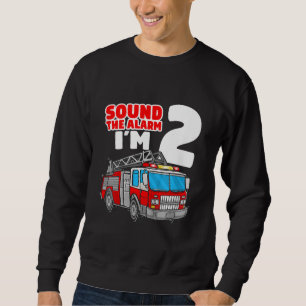Fire Truck 2 Year Old Firefighter 2nd Birthday Sweatshirt