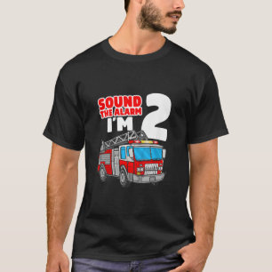Fire Truck 2 Year Old Firefighter 2nd Birthday T-Shirt